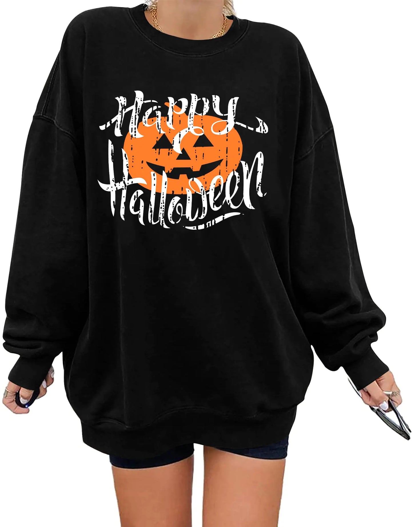 Oversized Halloween Sweatshirt for Women
