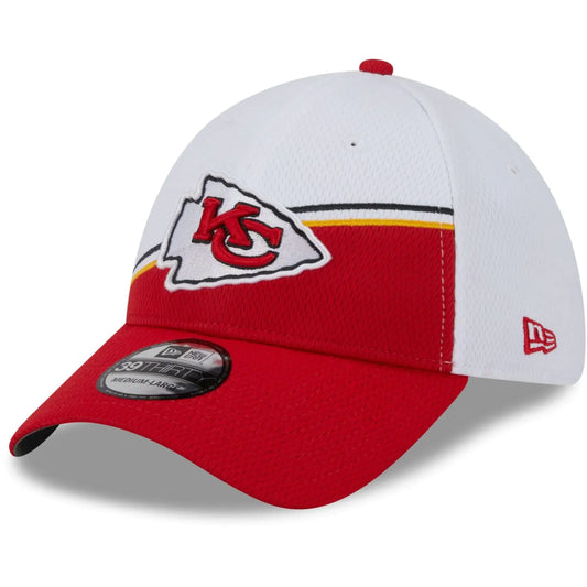 New Era Mens White/Red Kansas City Chiefs 39THIRTY Flex Hat