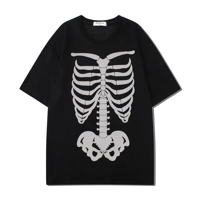 2022 Vintage Halloween Skeleton Graphic T-Shirt for All