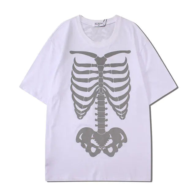 2022 Vintage Halloween Skeleton Graphic T-Shirt for All