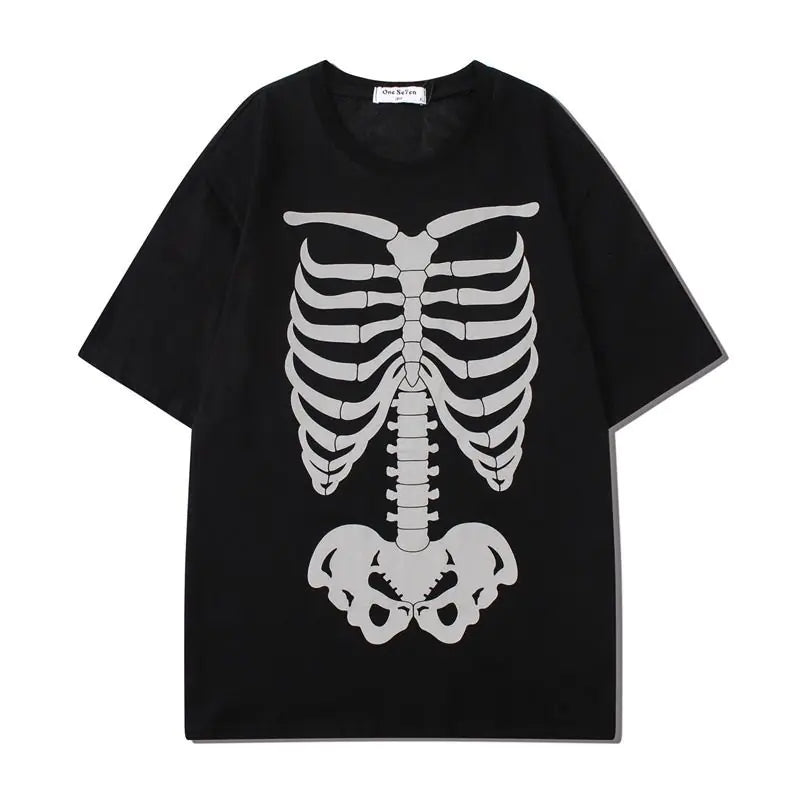 2022 Vintage Halloween Skeleton Graphic T-Shirt for All
