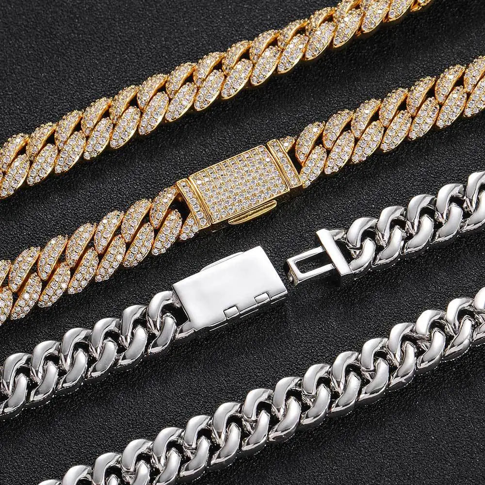 HOYON 10mm Zircon Cuban Chain