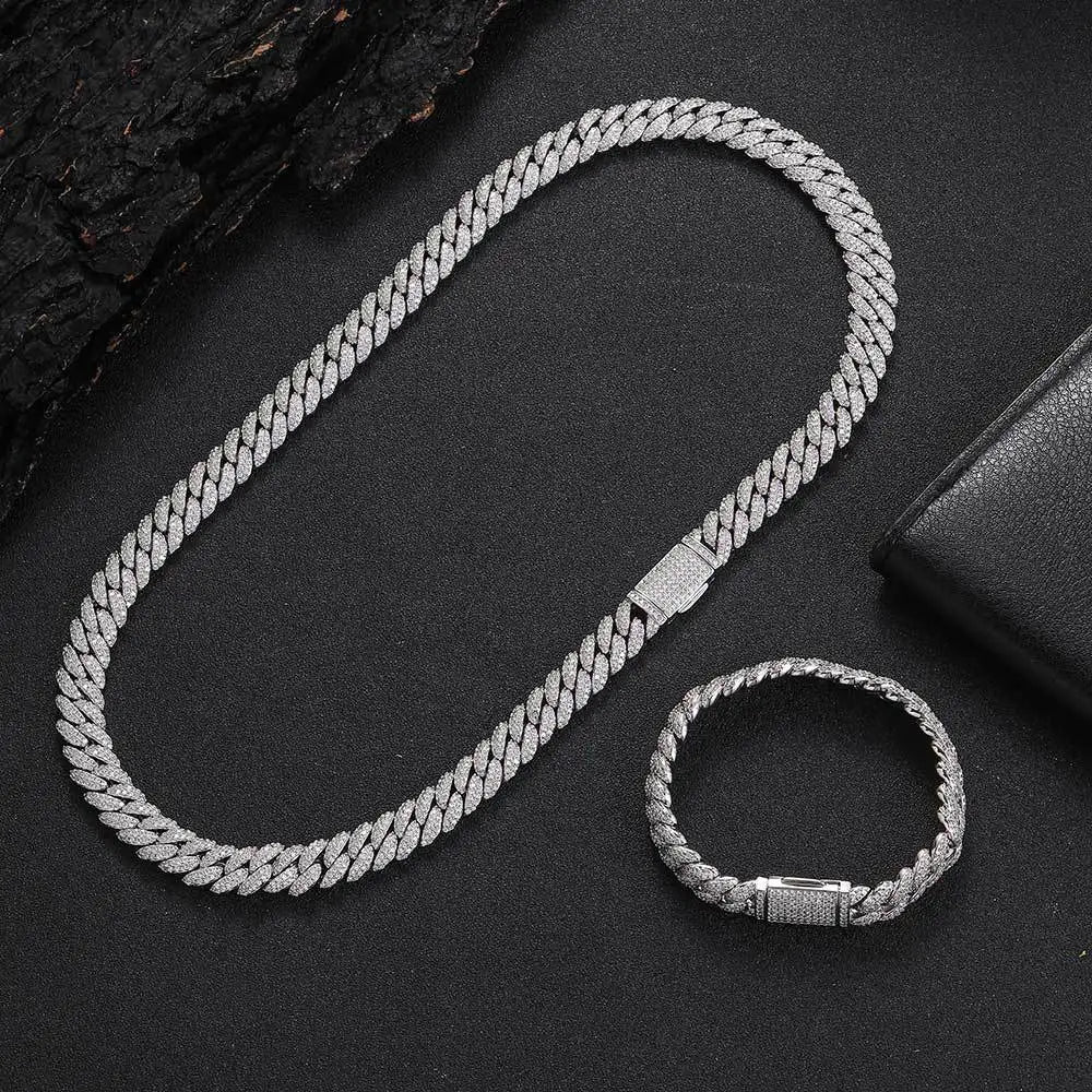 HOYON 10mm Zircon Cuban Chain